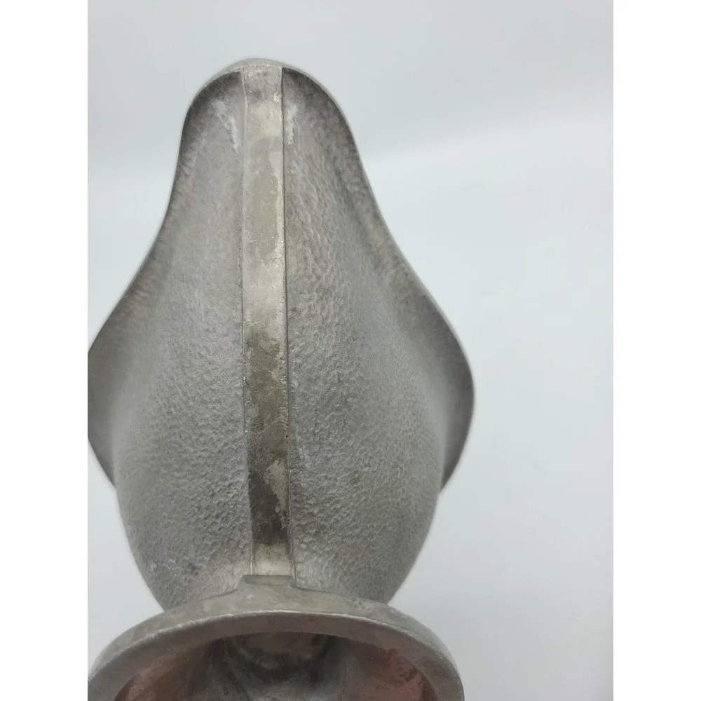 Vintage‎ Cast Hammered Aluminum Gravy Boat Guardian Service 2 Pc Underplate Gray